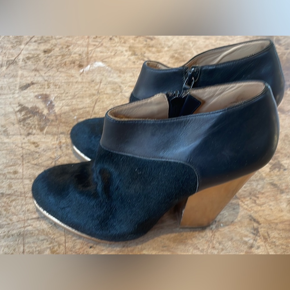 Black Fur and Gold  Booties